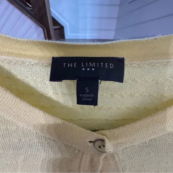 The Limited Yellow Crewneck Button-Front Cardigan small - Image 2