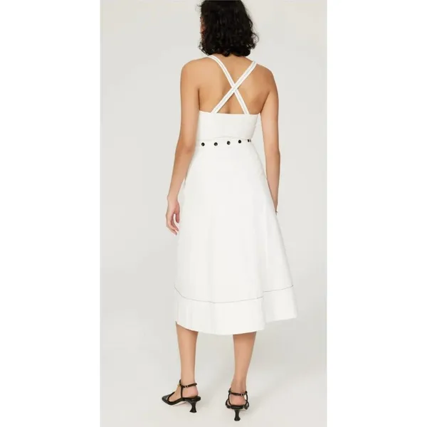 Rent the runway sz 4 proenza schouler solid white zipper down front sundress - Image 2