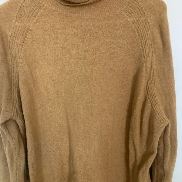 J. CREW Women's Brown Turtleneck sweater M AF023 Merino Wool Alpaca Blend Preppy - Image 3