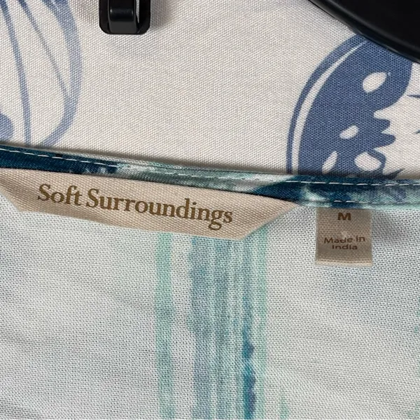 Soft Surroundings Blue Patterned Top SZ:M - Image 7