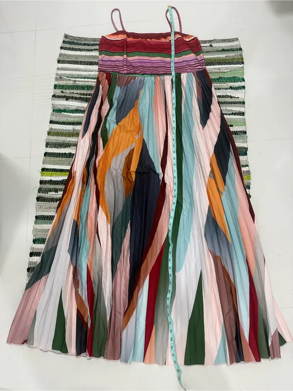 SHEIN Multicolor Striped Pleated Maxi Dress - Image 4