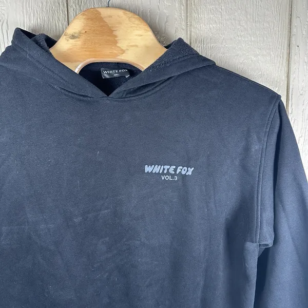 White Fox Hoodie Sweatshirt Womens Sz M/L Black Fleece Pullover Vol. 3 Offstage - Image 2