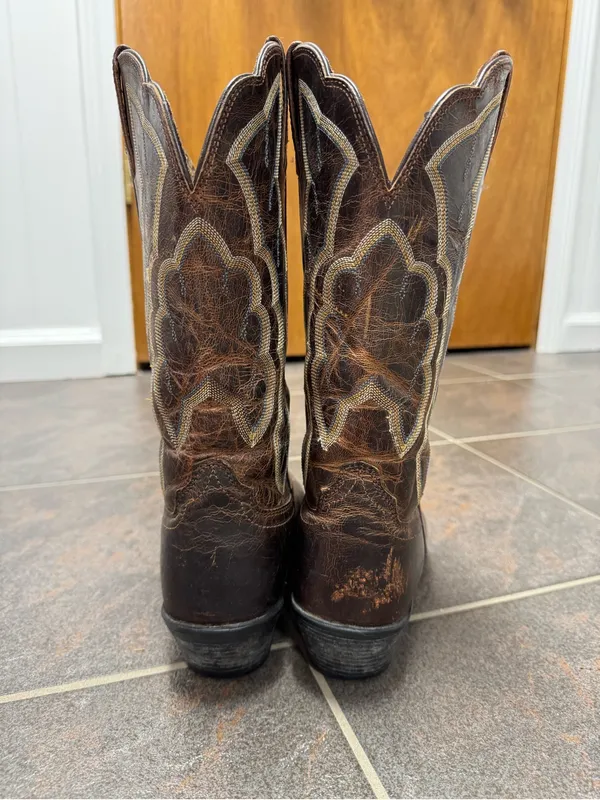 Ariat Heritage Western R Toe Cowboy Cowgirl Embroidered Boots Brown 6.5 10010266 - Image 4