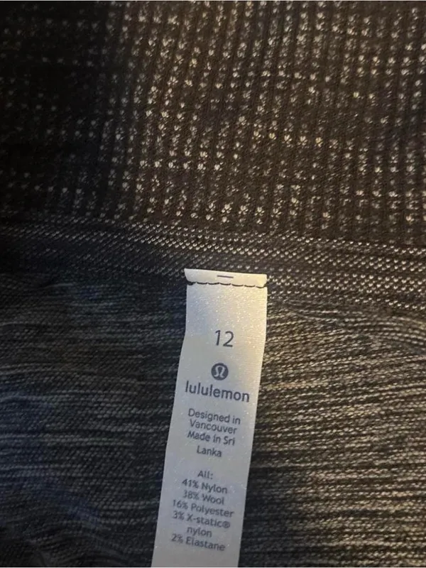 NWT Lululemon Think Fast 1/4 Zip Pullover - Coco Pique Black / Black - Size 12 - Image 5