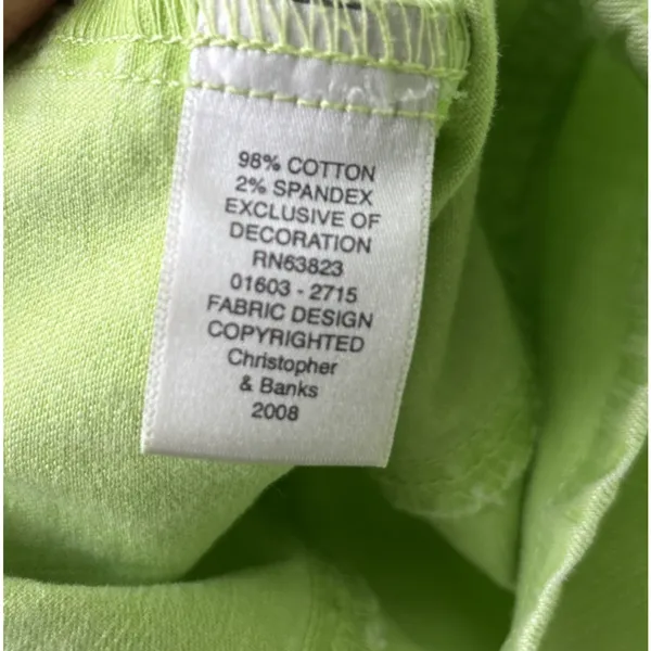 Christopher & Banks Skirt Size 6 Dopamine Lime Green A-line Midi Stretch Denim - Image 6