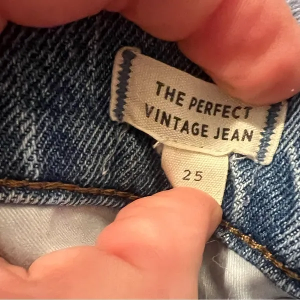 Madewell Jeans The Perfect Vintage 90s denim Jean raw hem high rise Mom distress - Image 3