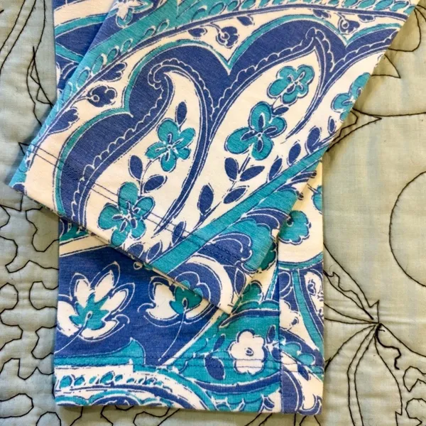 COOLIBAR Monterey Morada Aqua Blue Paisley UPF 50 Leggings Sun Protection~S💛 - Image 7