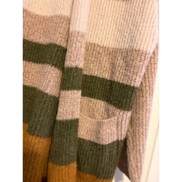 Altar'd State Striped Open Front‎ Cardigan Sweater Womens S M Cozy Knit Pockets - Image 5