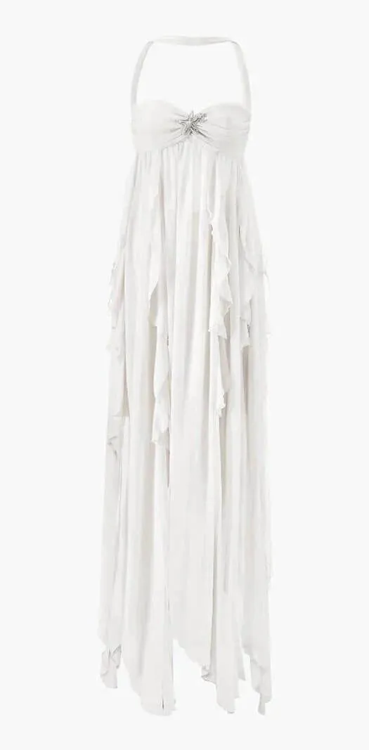 Wavy maternity dress White Size XL - Image 3