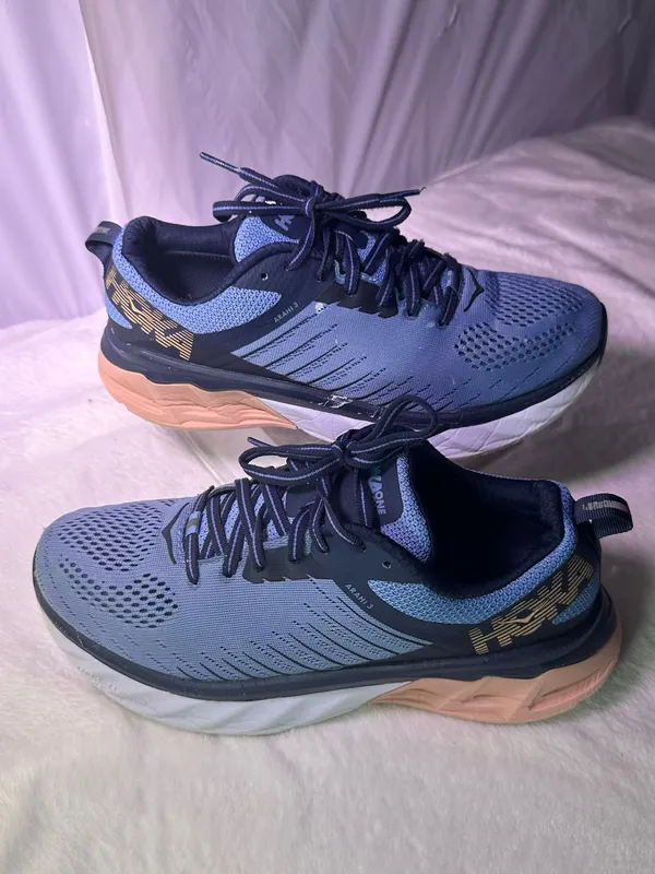 Hoka Arahi 3 Blue Navy Pink Women's Running Shoe - Image 2