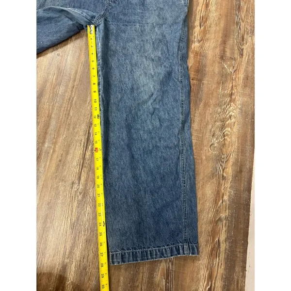 Vintage 90’s St. John’s Bay Denim Blue Bib Overalls Adjustable Straps XL Cottage - Image 6