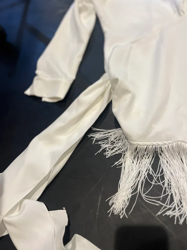 Pretty Little Thing White Fringe Dress - Image 2