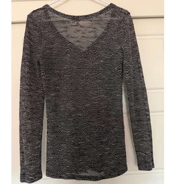 BKE Buckle Sz XL Womens Sheer Black Long Sleeve Fitted Blouse Top Casual Button - Image 3
