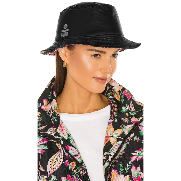 Isabel Marant Haley‎ Bucket Hat Black Floral Reversible - Image 3