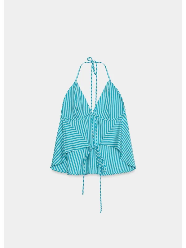 ZARA Striped Open Back Top - Image 9