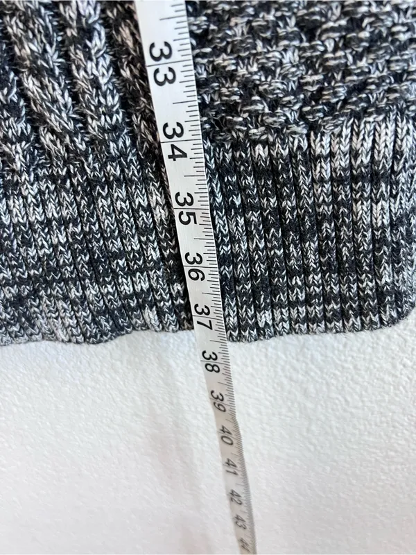 GAP Women's‎ Mockneck Cable-Knit Cotton Sweater Dress Charcoal Cozy Casual - Image 5