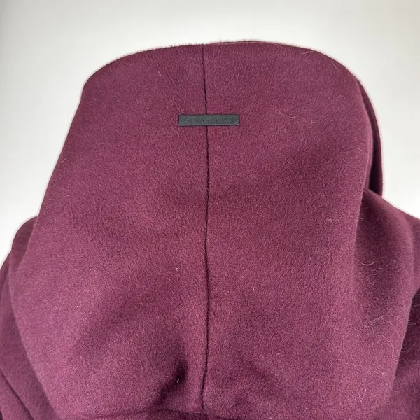 Soia & Kyo Arya Wool Blend Hooded Coat in Merlot Size Small - Image 9