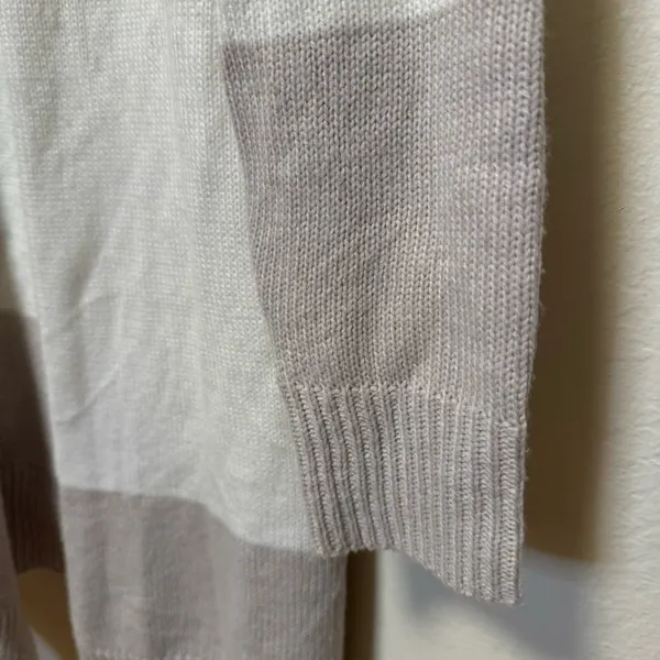 Colorblock Open Front Cardigan Sweater White Size L - Image 4