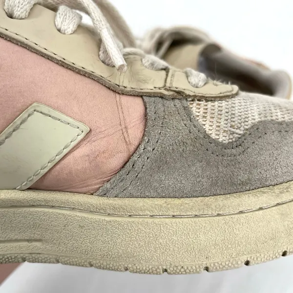 Veja V-10 Multico Colorblock Sneaker Suede Leather Pastel Pink Blue Cream Size 8 - Image 16