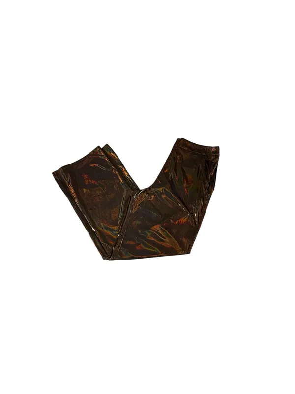 Sincerely Jules Metallic Bronze Lame Wide Leg High Rise Pants NWT M Iridescent - Image 5