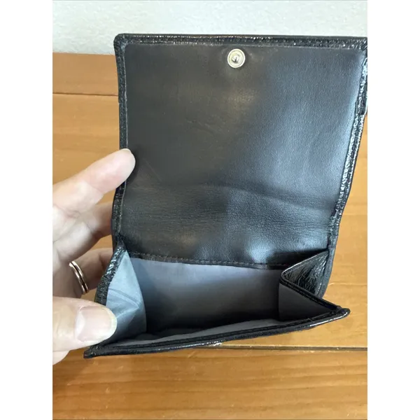 Coach Soho Pleated Black Signature Jacquard Leather Trim Trifold Wallet Y2K - Image 8