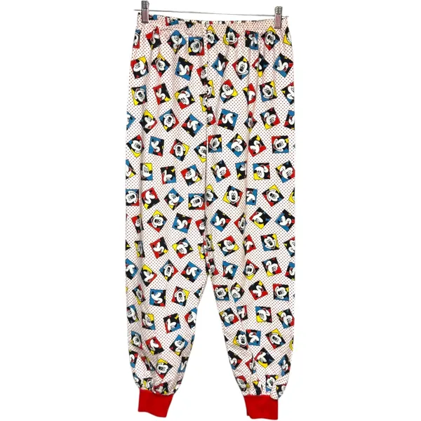 Mickey Unlimited Cotton Vintage 90s Pajama Lounge Set White Red Medium - Image 5