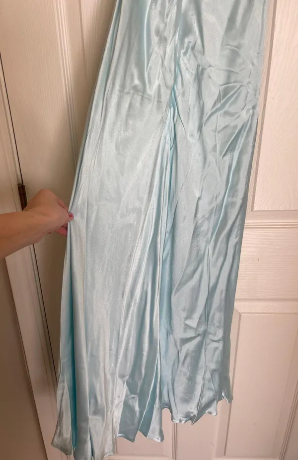 Bardot MINT Women's Asymmetric-Hem Satin Dress - Image 9