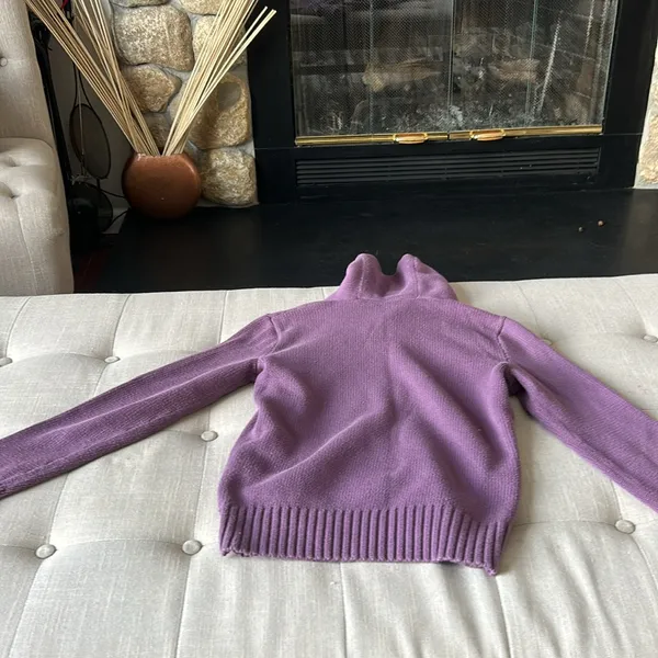 Ralph Lauren Sports Purple Knit Sweater Green Logo Size Medium - Image 8