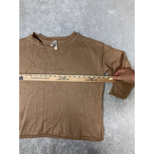 Pact Women's Medium Organic Cotton Lightweight Crewneck Sweater Tan Brown - Image 7