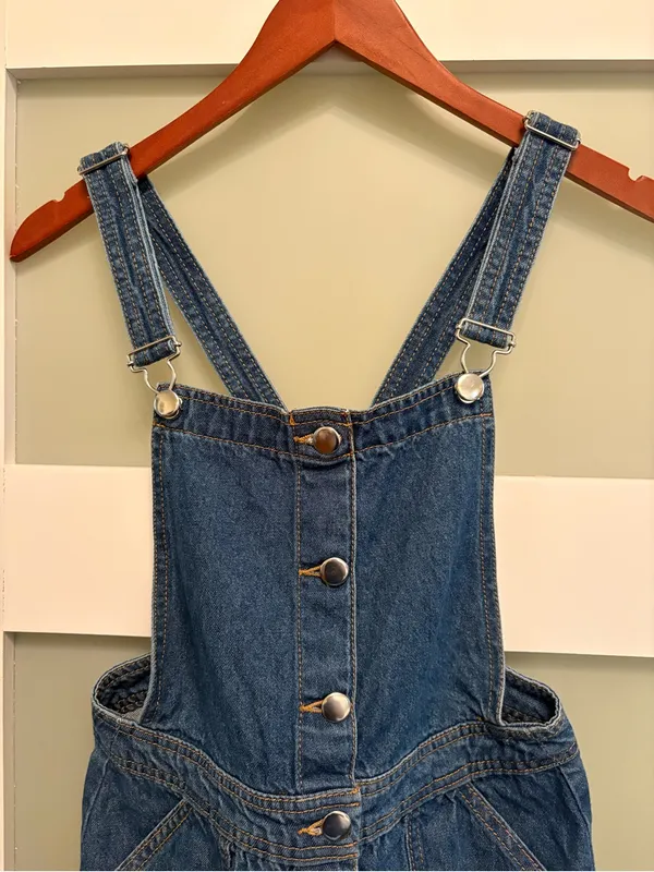 H&M Denim Overall Dress Size 6 - Image 2