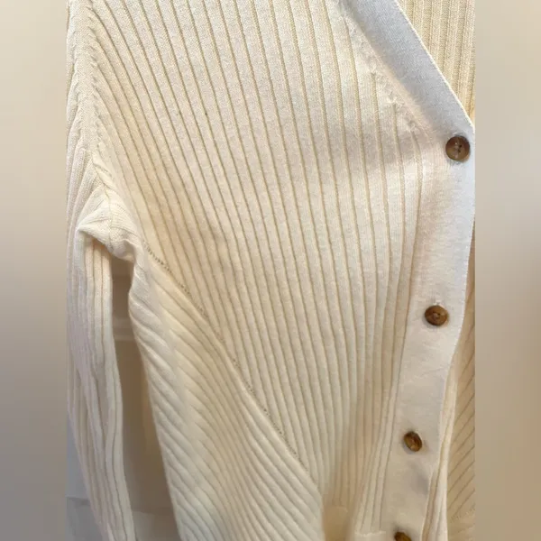 Joe’s Jeans cream ribbed v-neck cardigan - Image 2