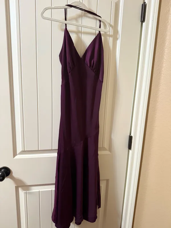 Banana Republic Plum Satin Maxi Dress Size 6 - Image 3