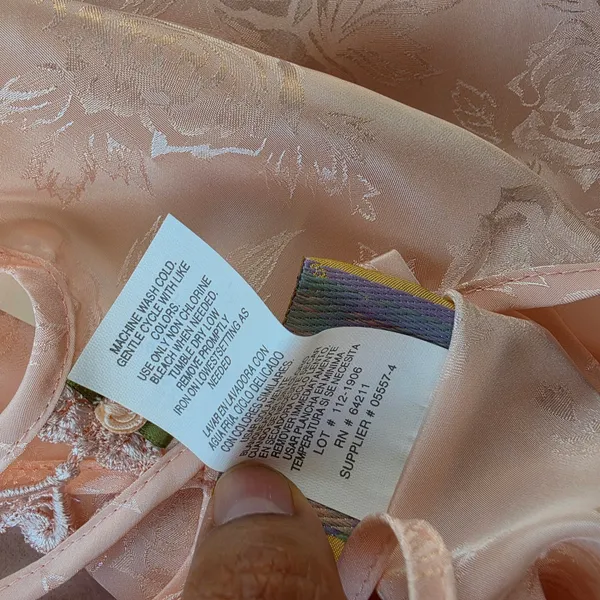 Expressions by California Dreaming Pink Floral Satin Chemise Vintage Small NWT - Image 6
