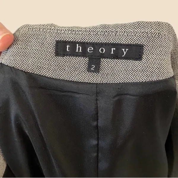 Theory Wool Fitted Blazer In Grey - Image 9