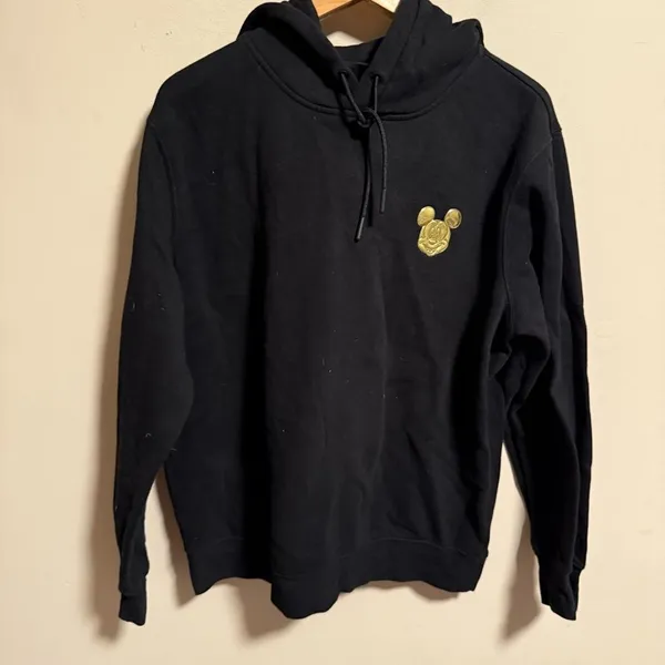 Disney x H&M Black Gold Motif Pullover Hoodie- Size Medium - Image 3