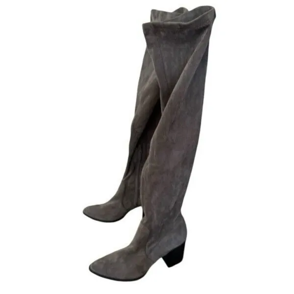 DOLCE VITA Tabbie Suede Over The Knee Gray Block Heel Boot Size 6 - Image 8