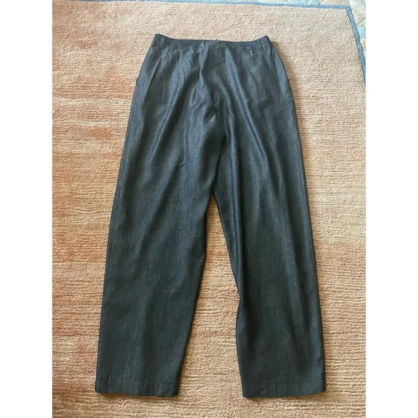 LIV Charcoal Gray Pleated Tapered Pants High Waist Cotton Blend NWT - Image 7