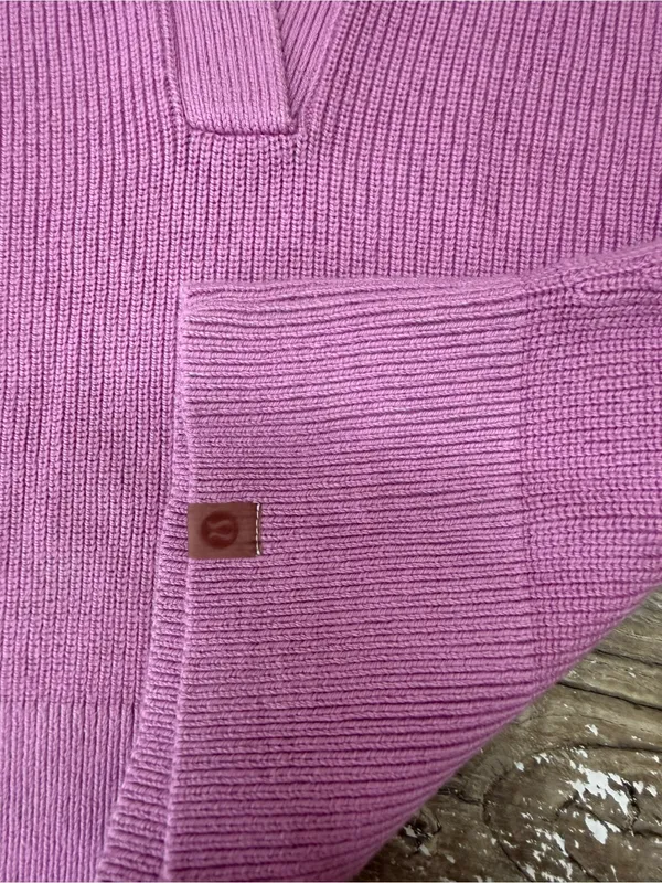 Lululemon Collared Merino Wool-Blend Sweater Dahlia Mauve SZ medium - Image 4