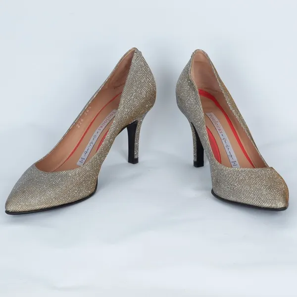 Toujours by Pas de‎ Rouge Metallic Gold Glitter Pumps Size 36.5 - Image 5