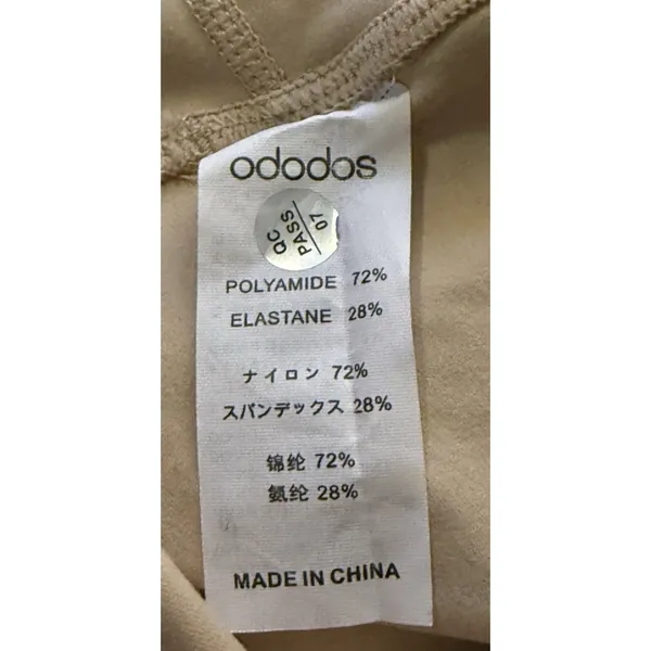 ododos Women's Beige Cropped Yoga Leggings M 16" Inseam Pull-On Stretch - Image 6