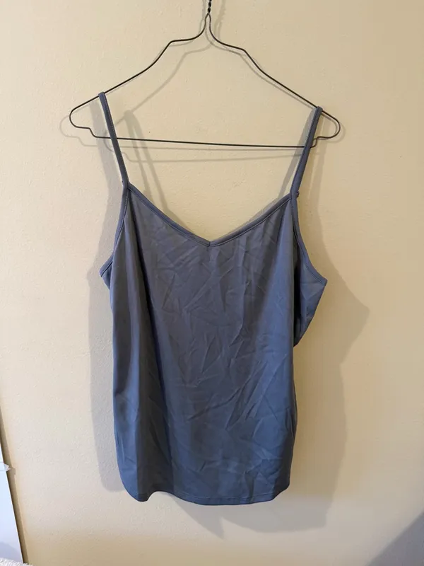 INC International Concepts Slate Blue V-Neck Adjustable-Strap Camisole - Image 2