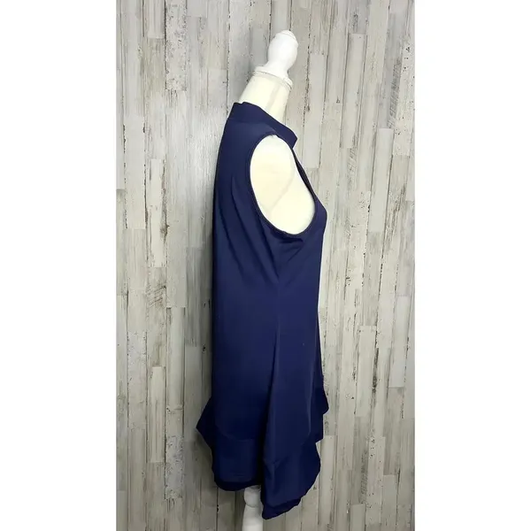 Women's Size Large Sleeveless Blue Ruffle Hem Knee Length Athletic Dress‎ - Image 2