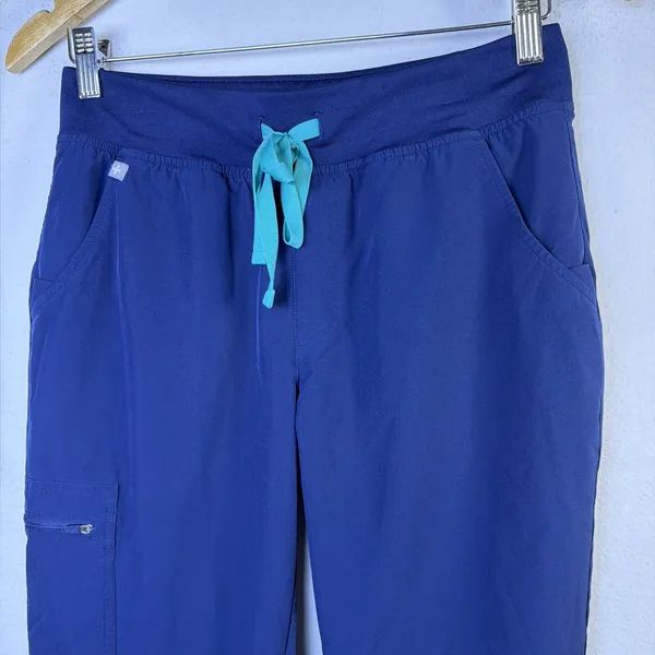 FIGS Womens zamora Freex Jogger Scrub Pants Navy Blue scrubs medical Size small - Image 4