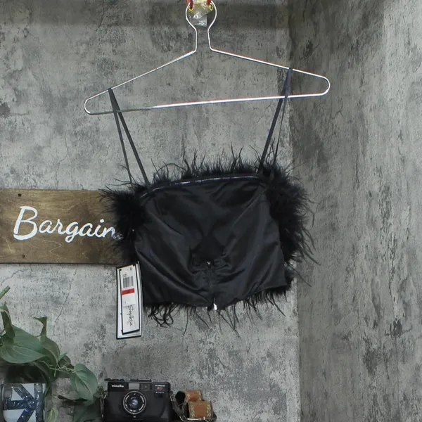 NWT Alex & Sophia Juniors Strapless Zip-Back Bandeau Shirt Top 2KEZ556E Black XS - Image 3