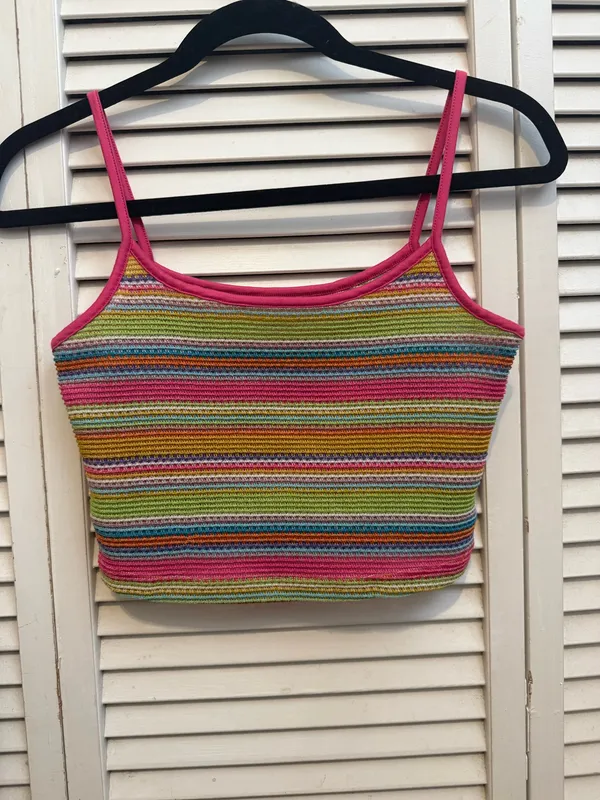 SheIn rainbow knit tank top - Image 3