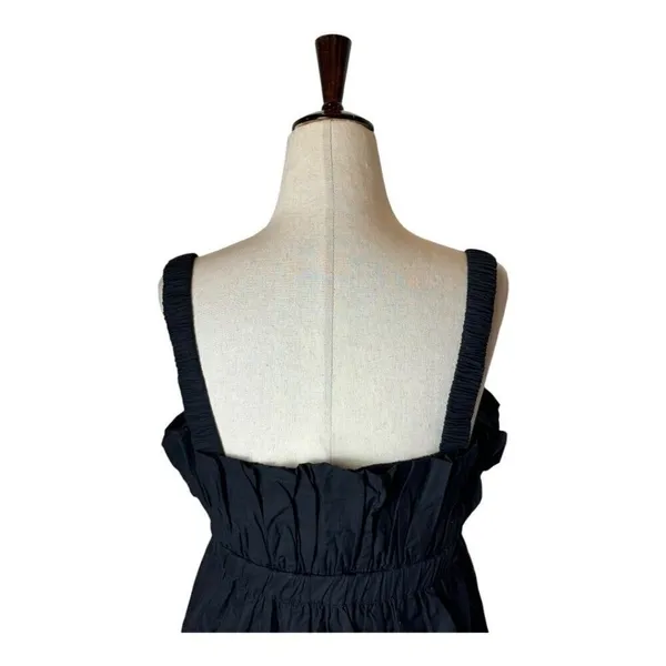 Cleobella Shirt Women XS Black Organic Cotton Ruffle Peplum Desi Tank Top Gothic - Image 6
