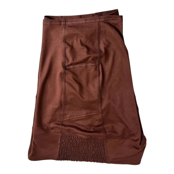 Maurices Luxe Pocket 8in Biker Brown Shorts Size L Super High Rise Stretch - Image 5