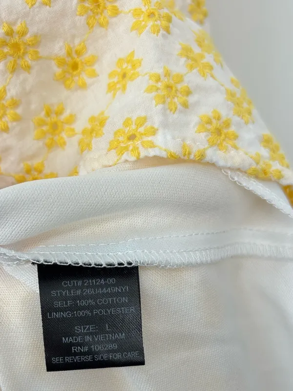 Altar'd State Yellow Floral Embroidered Fit & Flare Mini Dress - Image 6