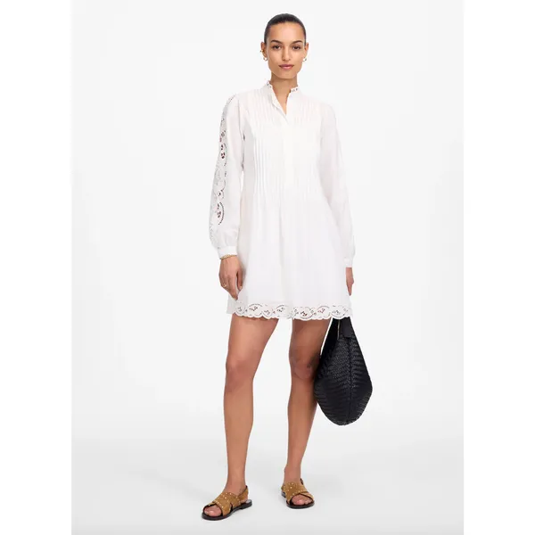 Madewell Pintucked Eyelet Mini Dress Boho Cotton Cottagecore White Small NWT - Image 2