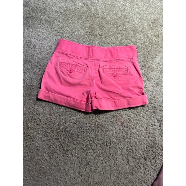 Juicy Couture Pink Sailor Shorts Women Size 2 Button Front Y2K Preppy Cuffed Hem - Image 3